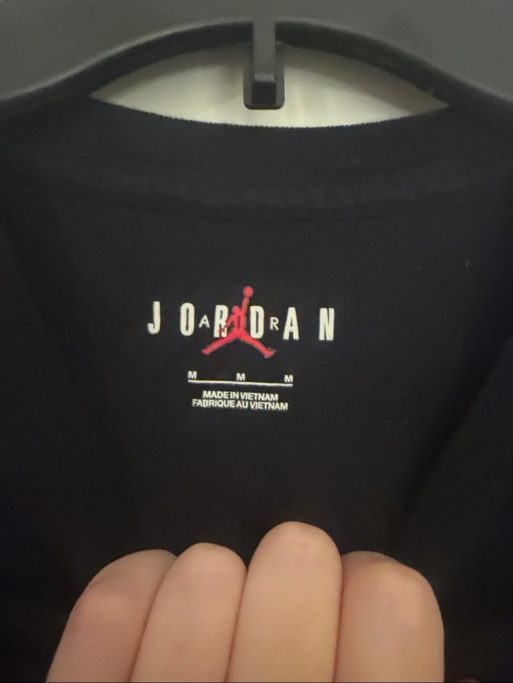 Jordan Black Short Sleeve Tee with red Graphics men’s medium